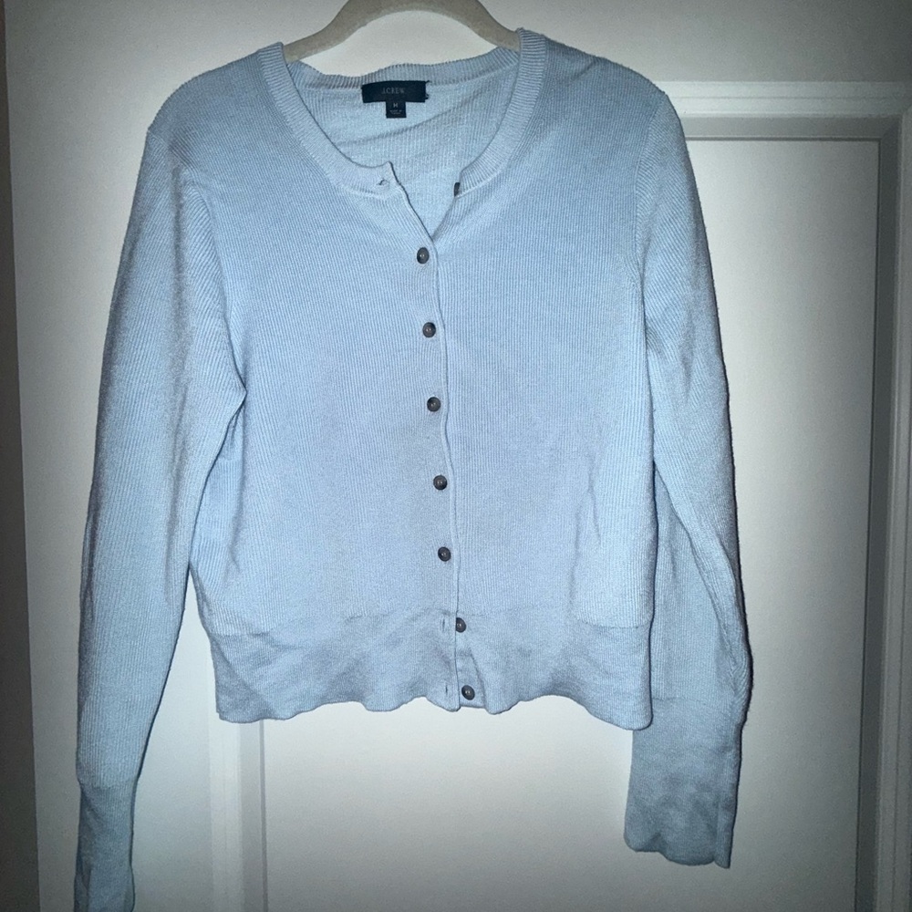 J. Crew Soft Blue Button-Up Cardigan